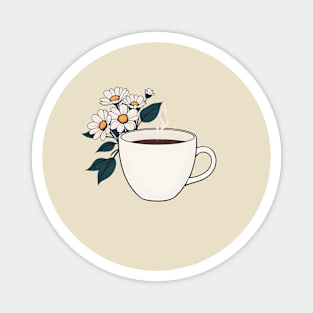 coffee makes flowers bloom Magnet